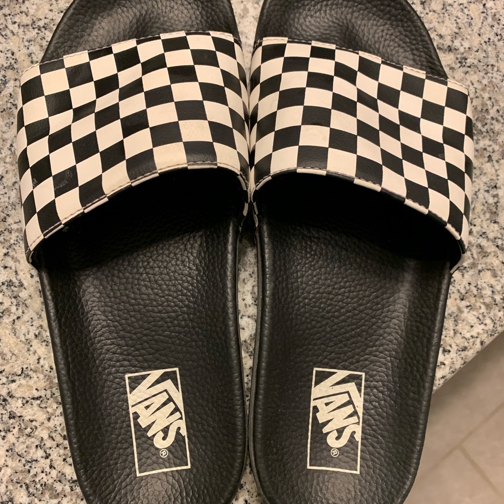 Vans checkerboard slides sandals